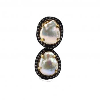 Zircon  and Pearl Stone Brooch - Exquisite Harmony for All Occasions